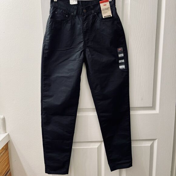 Levi's Pants - Levi's Women's 27 X 30 High Waisted Mom Jeans Black Relaxed Tapered Twill 28x30